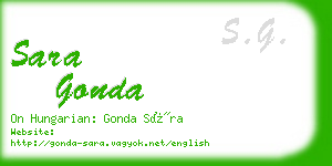 sara gonda business card